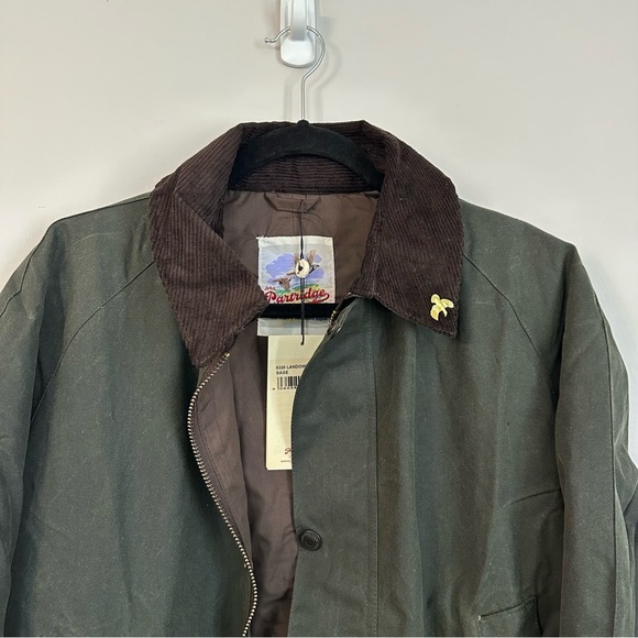 John Partridge England Men’s Landowner Sage British Waxed Cotton Jacket Sz L NWT - Picture 3 of 10